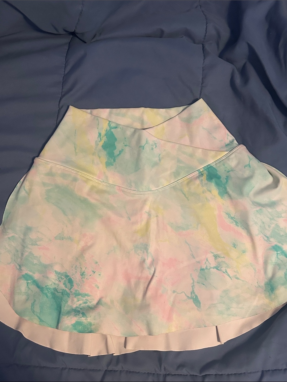 Pastel Tie-Dye Active Skater Skirt - White/Pastel